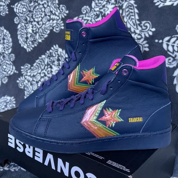 Converse Pro Leather Hi Obsidian/Hyper Magenta MEN`S - Picture 8 of 16